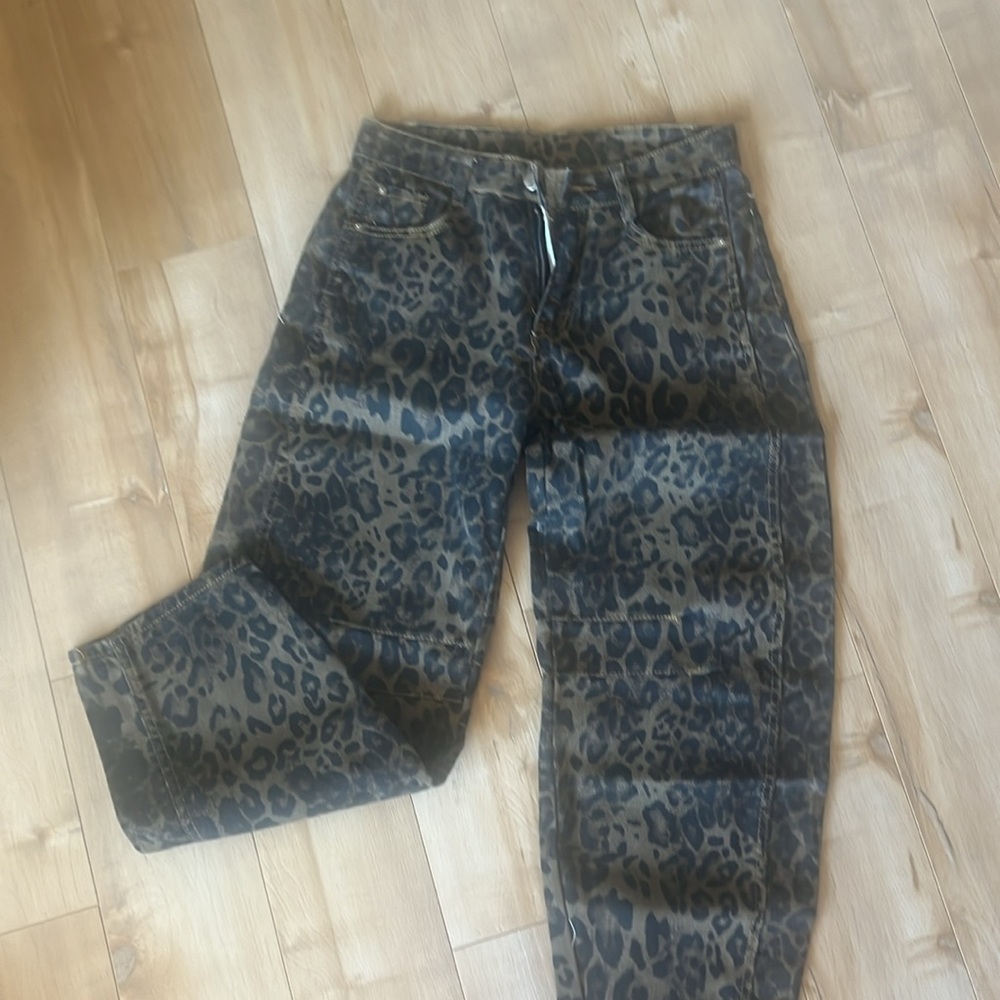 Amazon Leopard Print Flare Jeans - Black and Brown - Picture 2 of 3